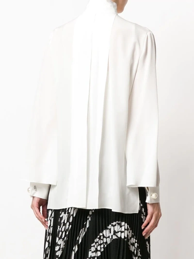 Shop Fendi Faux-pearl Embellished Blouse In White