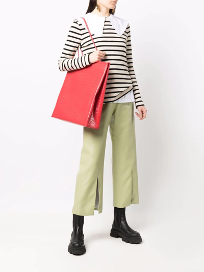 Medea Crocodile Effect Tote Bag In Rot