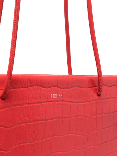Medea Crocodile Effect Tote Bag In Rot