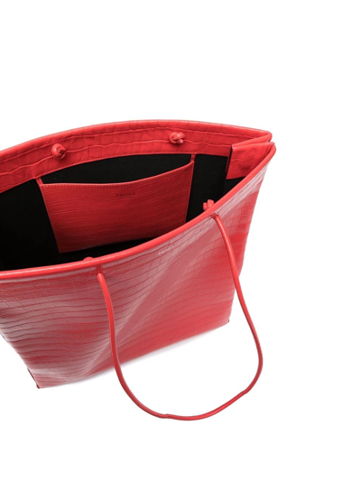 Medea Crocodile Effect Tote Bag In Rot