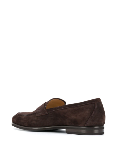 Shop Scarosso Renato Almond Toe Loafers In Brown