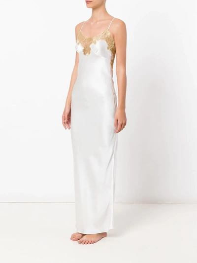 Gilda & Pearl Long Gina Satin Slip Nightdress In Neutrals