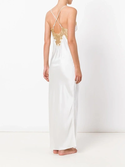 Gilda & Pearl Long Gina Satin Slip Nightdress In Neutrals