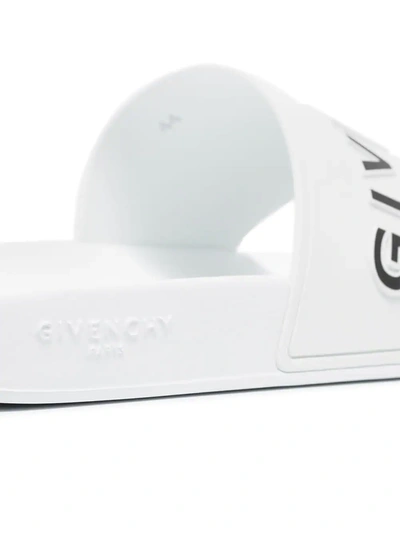 Shop Givenchy Contrast Logo Slides In White