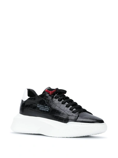 Shop Giuliano Galiano Crocodile-embossed Nemesis Sneakers In Black