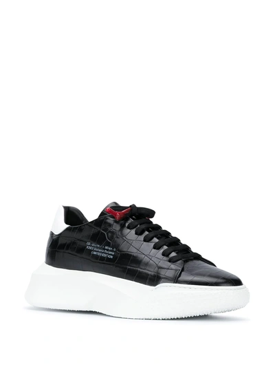 Giuliano Galiano Crocodile-embossed Nemesis Sneakers In Black