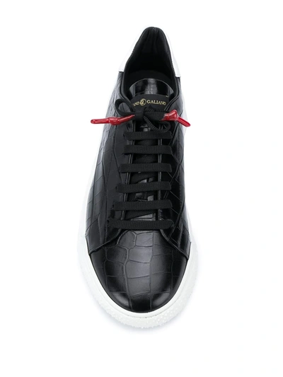 Shop Giuliano Galiano Crocodile-embossed Nemesis Sneakers In Black