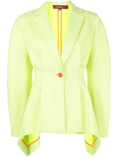 Shop Sies Marjan Neon Draped Blazer In Yellow