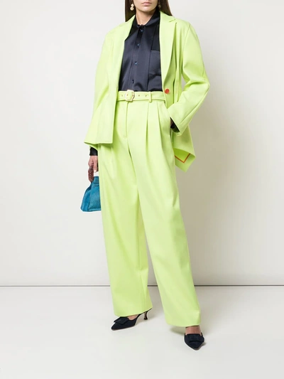 Shop Sies Marjan Neon Draped Blazer In Yellow