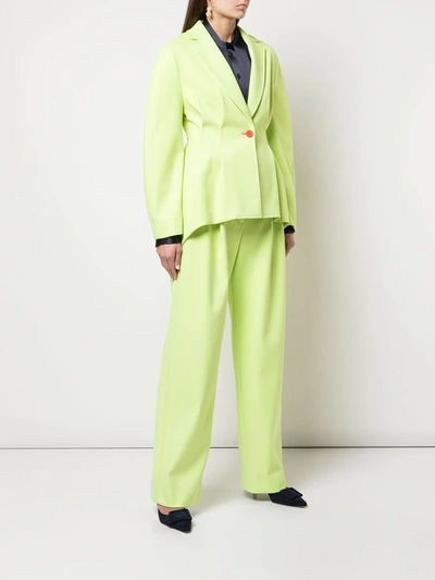 Shop Sies Marjan Neon Draped Blazer In Yellow