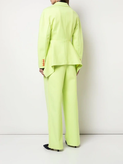 Shop Sies Marjan Neon Draped Blazer In Yellow