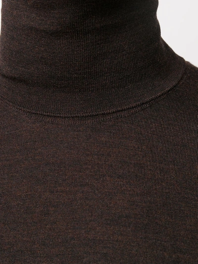 Shop Dolce & Gabbana Knitted Roll-neck Jumper In Brown