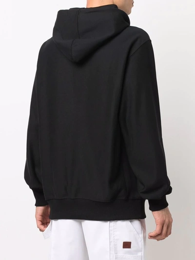 Shop Helmut Lang Logo-print Pullover Hoodie In Black