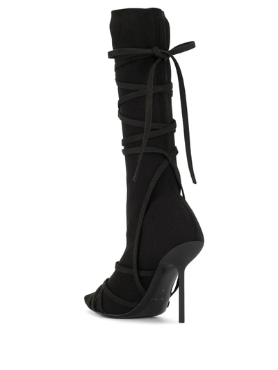 Shop Ben Taverniti Unravel Project Strappy Knee-high Boots In Black