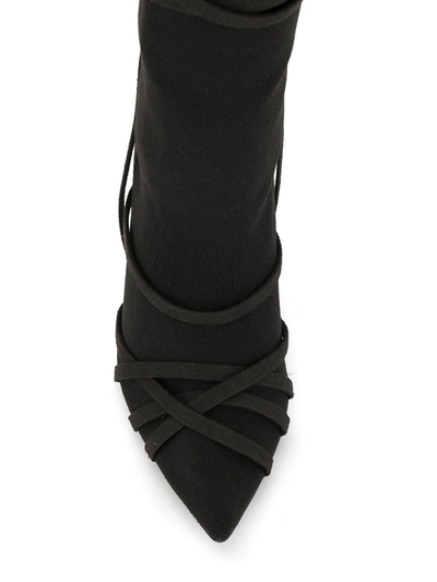 Shop Ben Taverniti Unravel Project Strappy Knee-high Boots In Black