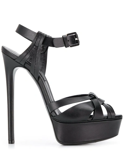 Shop Casadei Flora Stiletto Sandals In Black