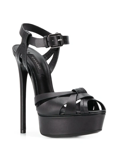 Shop Casadei Flora Stiletto Sandals In Black