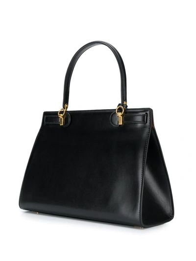 Shop Tory Burch Lee Radziwill Top Handle Tote Bag In Black