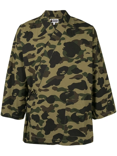 Shop A Bathing Ape Camouflage Print Shirt In Green