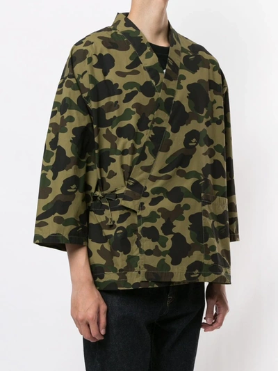 Shop A Bathing Ape Camouflage Print Shirt In Green