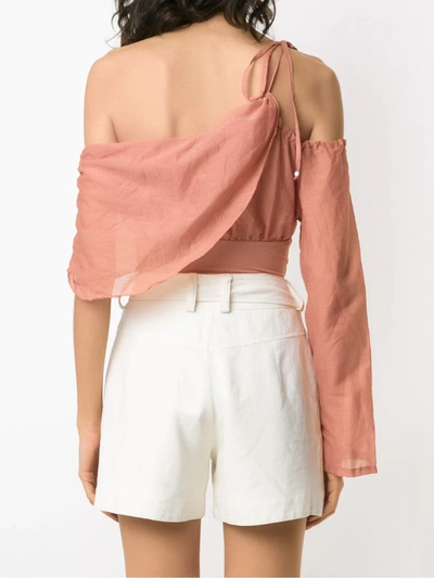 Shop Amir Slama One-shoulder Body In Neutrals