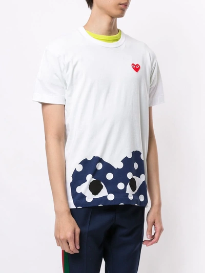 Comme Des Garçons Play Logo Print T-shirt In White