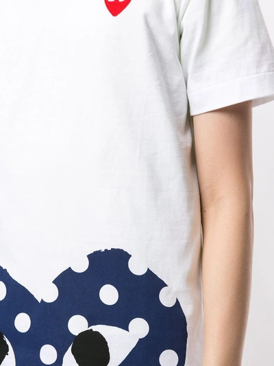 Comme Des Garçons Play Logo Print T-shirt In White