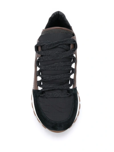 Shop Brunello Cucinelli Ripstop-panel Low Top Trainers In Black