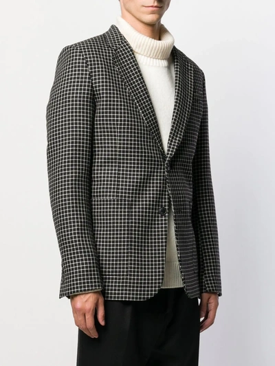 Shop Ami Alexandre Mattiussi Checked Two-button Blazer In Black