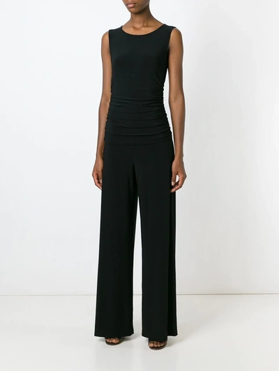 Norma Kamali Kamali Kulture Shirred Waist Jumpsuit Black In Black