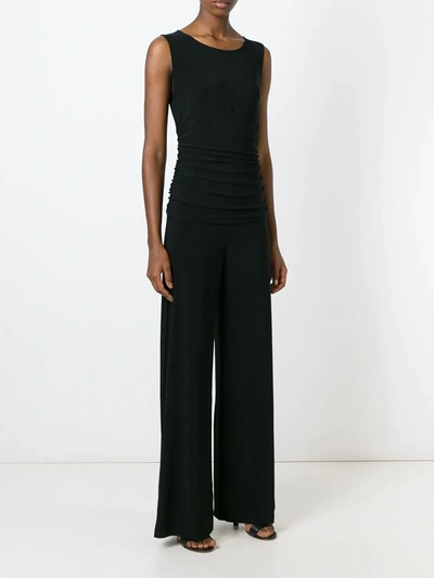 Norma Kamali Kamali Kulture Shirred Waist Jumpsuit Black In Black