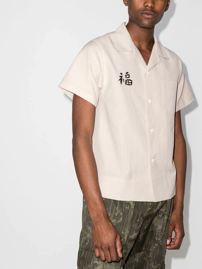 Visvim Sanko Souvenir Wool & Linen Button-up Shirt In Ivory | ModeSens