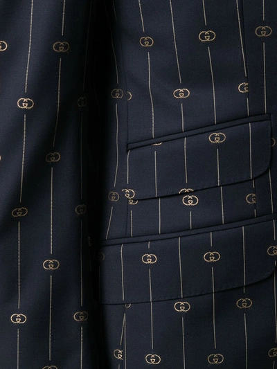 GUCCI EMBROIDERED GG SUIT - 蓝色