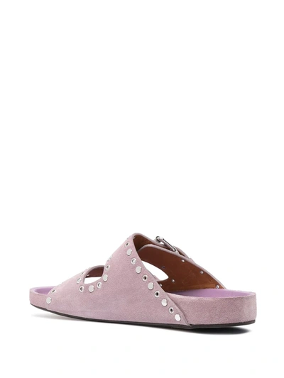 Shop Isabel Marant Lennyo Studded Sandals In Purple