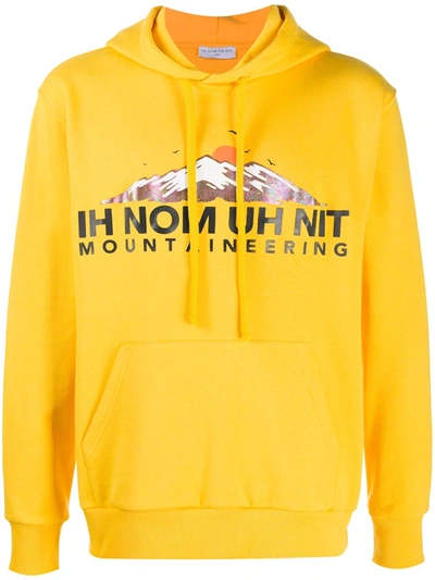 Shop Ih Nom Uh Nit Logo-print Cotton Hoodie In Yellow