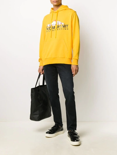 Shop Ih Nom Uh Nit Logo-print Cotton Hoodie In Yellow