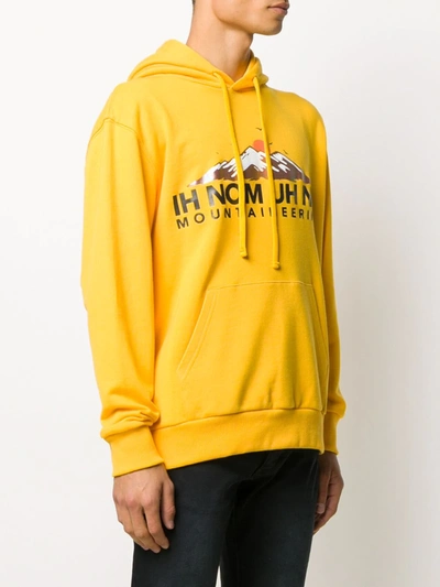 Shop Ih Nom Uh Nit Logo-print Cotton Hoodie In Yellow