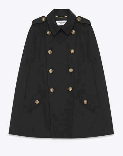 Saint Laurent Double-breasted Wool-crepe Cape