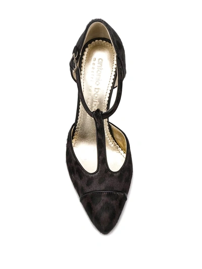 Shop Antonio Barbato Animal-print T-bar Pumps In Grey