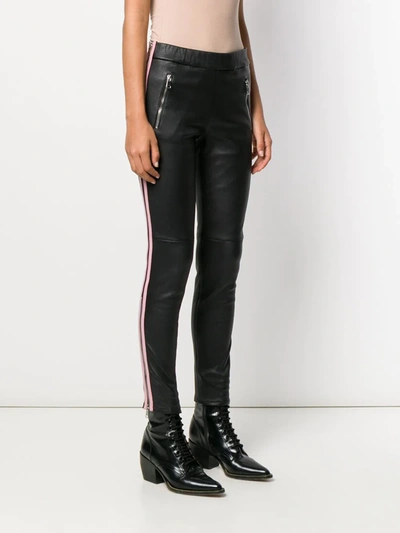 Shop Alexander Mcqueen Side Stripe Skinny Trousers In Black
