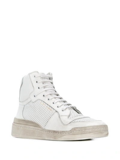 Shop Saint Laurent Lenny High-top Sneakers In White