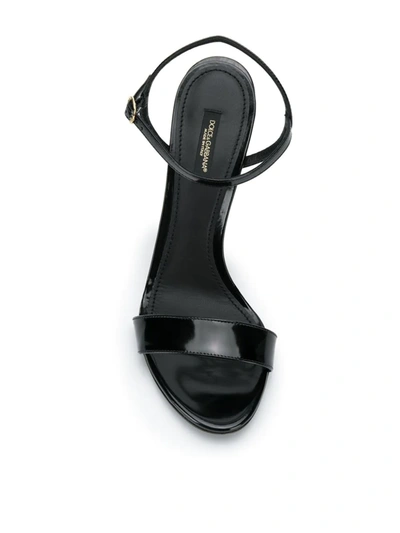 Shop Dolce & Gabbana Strappy Stiletto Heel Sandals In Black