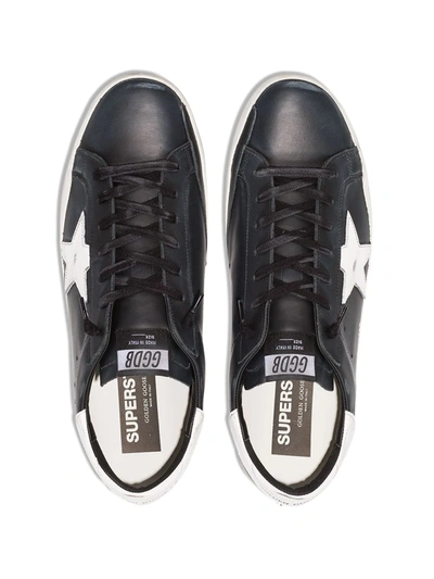 Shop Golden Goose Super-star Distressed-effect Sneakers In Black