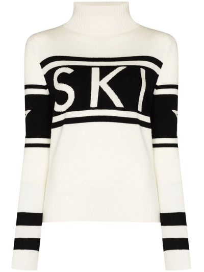 Perfect Moment Schild Ski-intarsia Roll-neck Merino Sweater In White