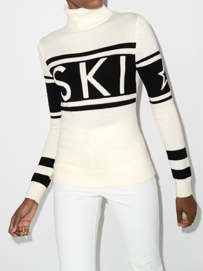 Perfect Moment Schild Ski-intarsia Roll-neck Merino Sweater In White