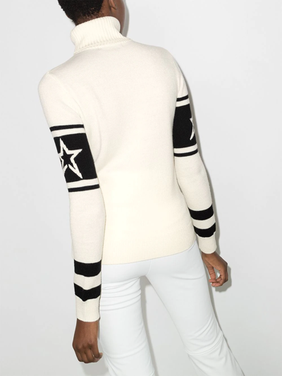Perfect Moment Schild Ski-intarsia Roll-neck Merino Sweater In White