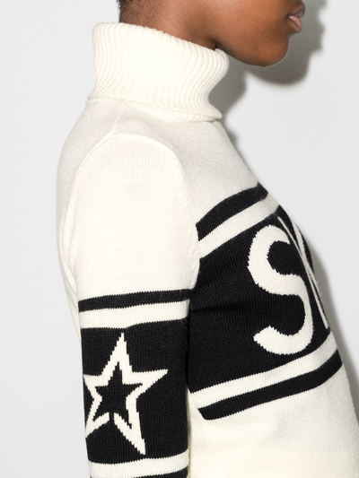 Perfect Moment Schild Ski-intarsia Roll-neck Merino Sweater In White