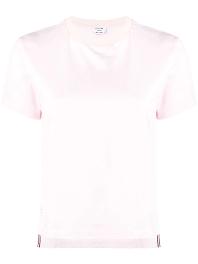 THOM BROWNE 短袖宽松弹力针织T恤 - 粉色