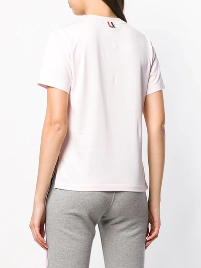 Shop Thom Browne Short-sleeve Logo-patch T-shirt In Pink