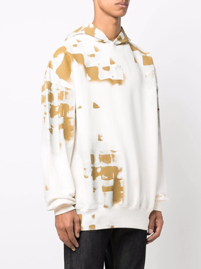 Shop A-cold-wall* Faded-print Hoodie In Weiss